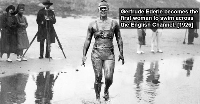 vintage photo of female swimmer