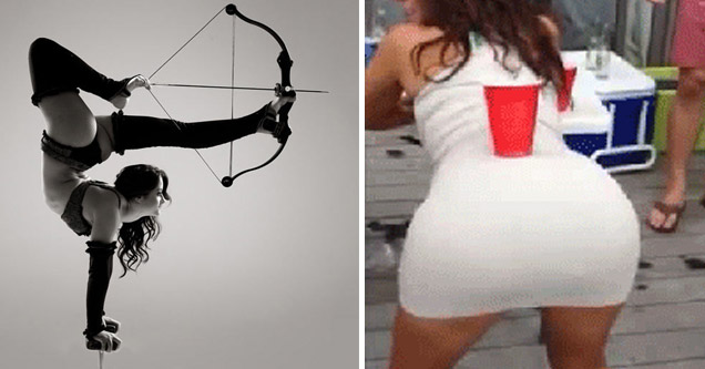 contortionist bow and arrow   | flip cup ass gif