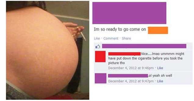 smoking while pregnant on facebook wins and fails