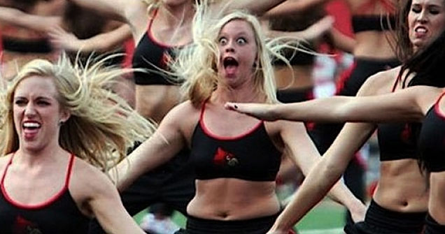 cheerleader making funny face