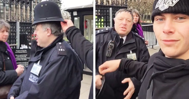 guy steals a policeman's hat