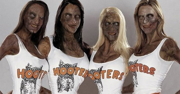 4 Undead Hooters girls that are still kind of attractive, but not attractive enough that you'd let them eat your brains.