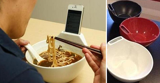 bowls with place for a phone