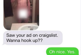 Some random guy sends you a nude selfie and asks if you wanna hang out? Turn this awkward situation against him.