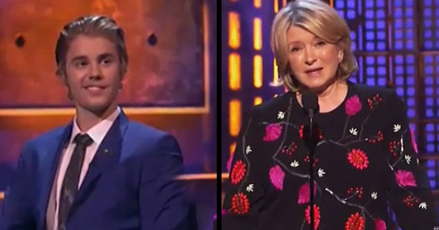 Martha Stewart roasting Justin Bieber at a comedy central roast