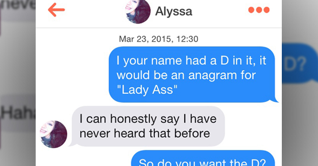 Tinder conversation original pickup line