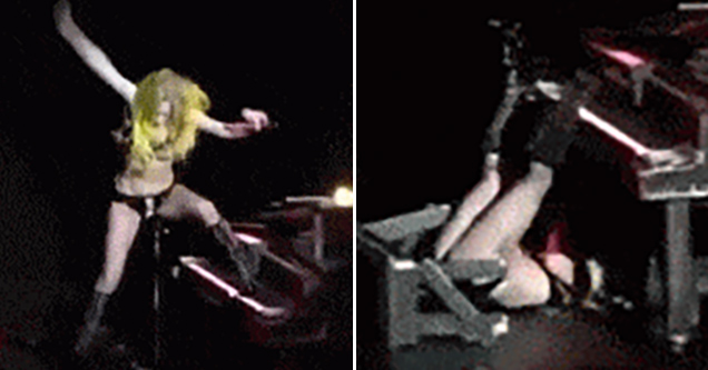 lady gaga falling on stage