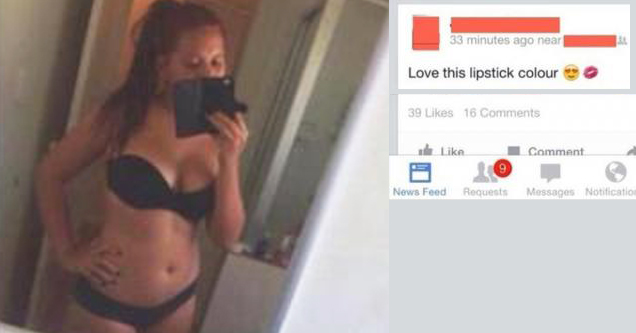 woman in underwear posing for selfie