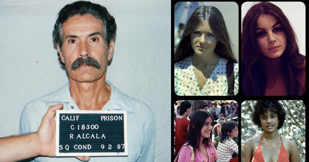 police mugshot of murderer Rodney Alcala and some of his victims