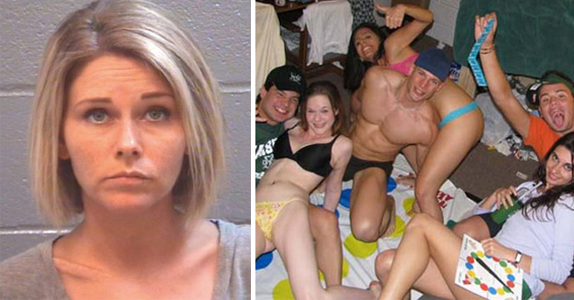 Horny Mom Threw Naked Twister Teen Sex Party.