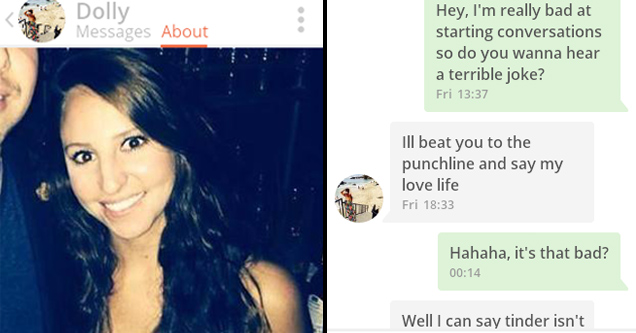 Tinder Conversation Takes a Serious Plot Twist