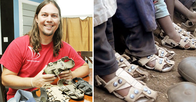 Guy Invents Sandals That Grow 5 Sizes In 5 Years