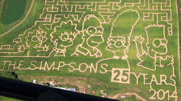 simpsons' 25th anniversary crop circle art