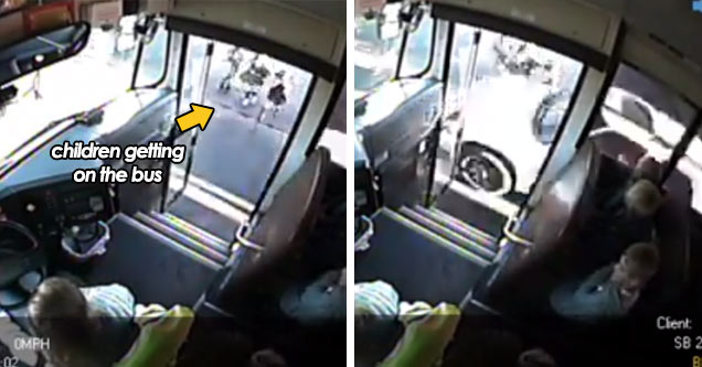 Driver Blows Past Stopped School Bus Picking Up Kids