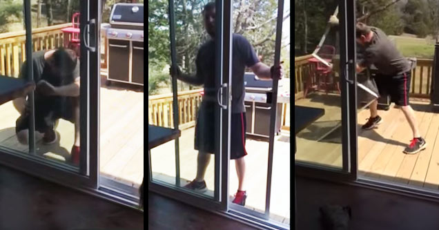 Stubborn Screen Door Gets The Best Of This Man