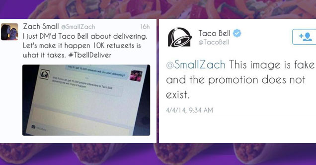 19 Internet-Liars Caught In The Act | liars - ed sheeran twitter - ...00 Sprint 87% 11119 Tweet 16h Zach Small I just Dm'd Taco Bell about delivering. Let's make it happen 1OK is what it takes. Hey get 10.000 will you start vering? w irou can get 10.000 p