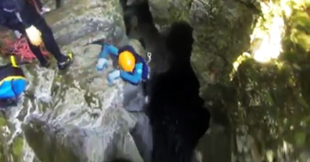 Clumsy Guy Gets A Lesson In Cave Safety