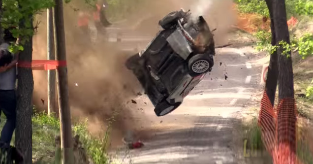 Lucky Driver Walks Away From Gnarly Rally Car Crash