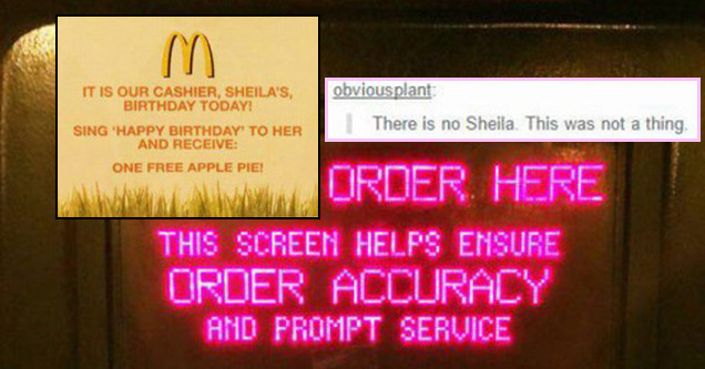 18 People Who Are Pure Evil | jeff wysaski obvious plant - Please Order Here This Screen Helps Ensure Order Accuracy And Prompt Service It Is Our Cashier, Sheila'S, Birthday Today! Sing 'Happy Birthday To Her And Receive One Free Apple Pie! obvious plant 