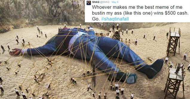 The Internet Has Some Fun With Shaq's Fall