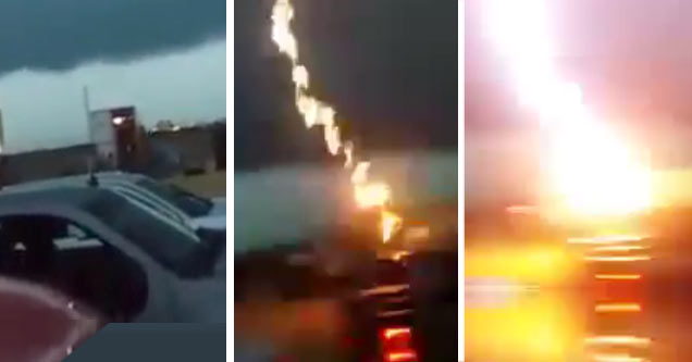 Powerful Lightning Strike Caught On Camera