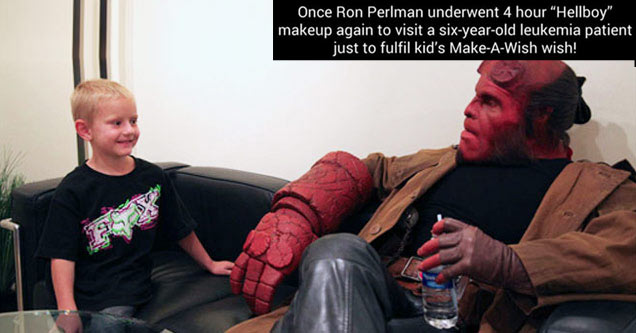 hellboy make a wish - Once Ron Perlman underwent 4 hour