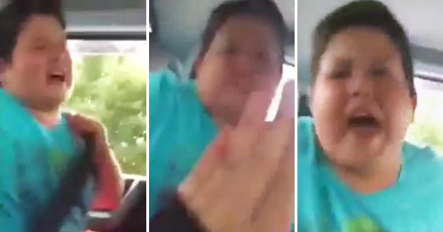 Kid Throws Crazy Temper Tantrum In Family Car