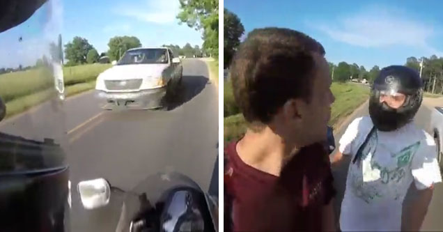 Biker Delivers Swift Justice To A Wreckless Driver