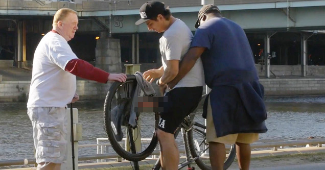 Nuts Stuck In A Bike Prank!