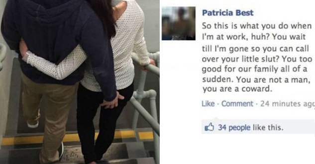 Girl Exposes Cheating Boyfriend on Facebook, But He Turns it Around on Her | facebook - Patricia Best So this is what you do when I'm at work, huh? You wait till I'm gone so you can call over your little slut? You too good for our family all of a sudden. 