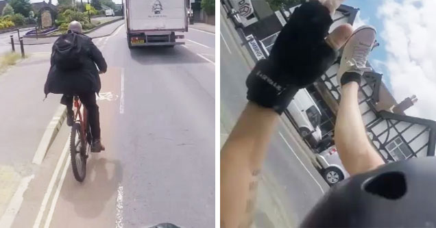 Rude Cyclist Gets Instant Karma