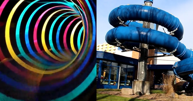 Take A Ride On This Trippy LED Water Slide