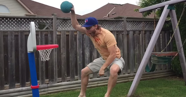 Uncle Of The Year Pulls Off High Flying Slo-Mo Dunk