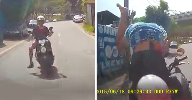 Girl On Scooter Hits A Car Head On