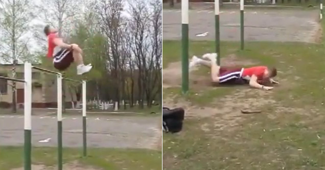 Backyard Gymnast Gets A Lesson In Pain