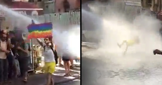 Protester Gets DESTROYED By Water Cannon