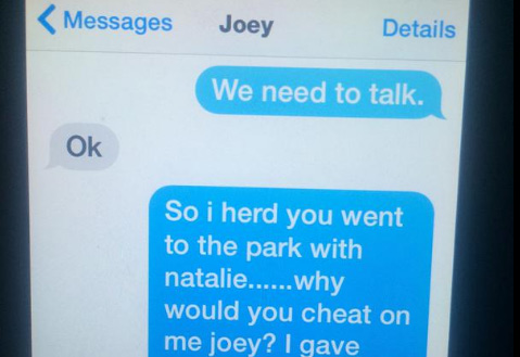 Funny text conversation between an 11-year-old girl and a boy named Joey.