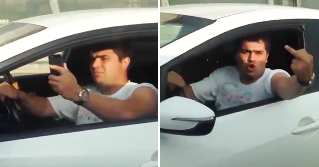 Road Rage Idiot Gets Instant Karma