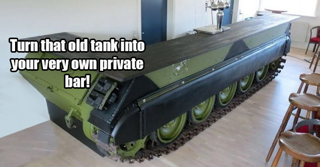 turn a old tank into a your very own private bar