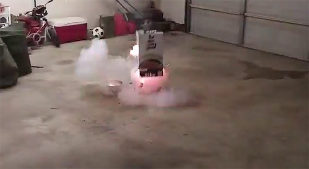 Lighting A Mortar Shell Inside The Garage