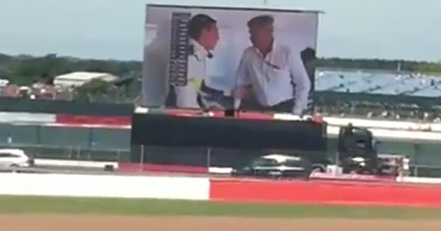 Giant TV Malfunctions At Formula 1 Race