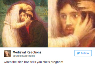 Spot on reactions from medieval art.