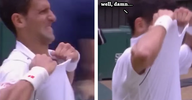 Wimbledon Champ Too Weak To Rip His Shirt