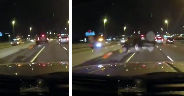 Jeep Crashes Into Barrier And Goes Flying