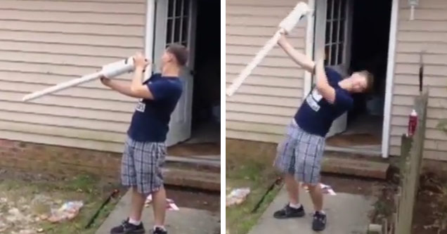 Potato Gun Recoil Knocks Out Front Teeth