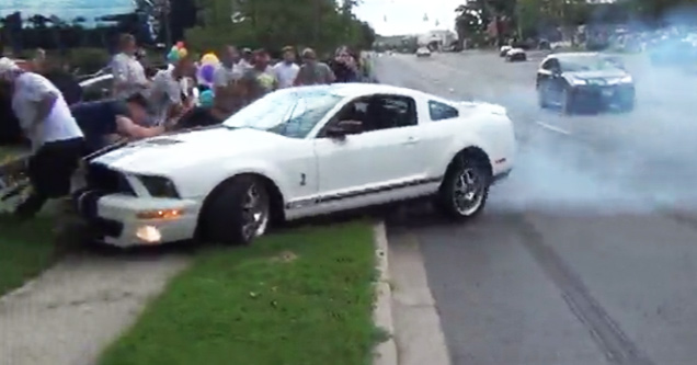 Dumbass Driver Almost Runs Over Crowd