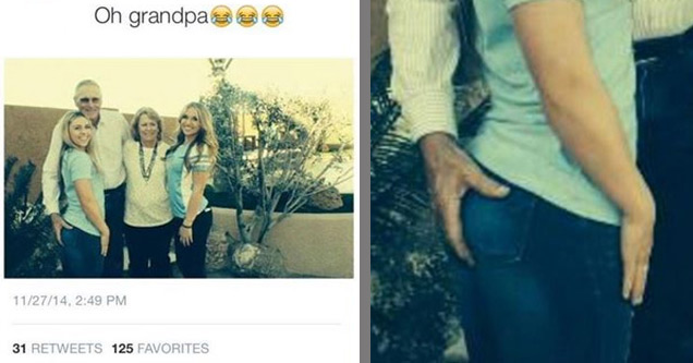 wtf family pics that are creepy | disturbing family photos dad has hand on daughter's ass