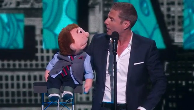 Dummy Still Performs After Ventriloquist Walks Off Stage