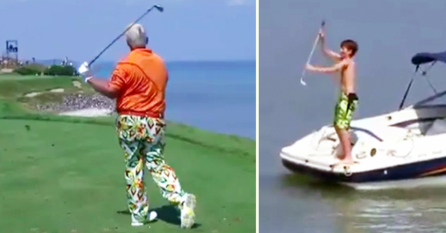 John Daly Throws His Club In Lake Michigan