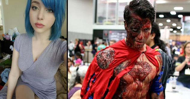 pretty girl with blue hair| superman zombie